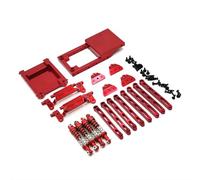 COMODO Metal RC Shock Absorber et Pull Rod Set pour 1/12 Scale Crawler - Parts de Suspension d’Aluminium Compatible avec MN168MN78(Red)
