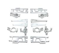 COMODO Metal Steering Cup & Swing Arm Upgrade Set pour 1/10 RC C-Seat Chassis - 7-Piece Replacement Suspension Parts Compatible avec 104009 12401 1240.2 1230.(Silver)