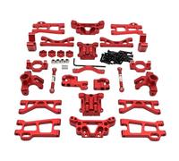 COMODO Metal Swing Arm and Steering Cup Set pour 1/16 RC Crawler - Parts de Suspension Frontale et arrière Compatible avec YuDi GR M16(Red)