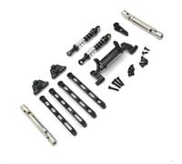 COMODO Métal Upgrade Pull Rod Shock Absorber Set pour 1/10 RC Crawler Compatible avec MN1MN12Mn168 Mn82 LC79M N78(Black)