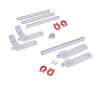 COMODO RC Crawler Front et Rear Bumper Bull Bars 1/10 Scale Aluminum Chassis Upgrade Compatible avec FJ40 Power Wagon(Silver with Tow Hook)