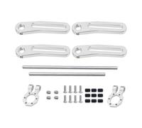 COMODO RC Crawler Front et Rear Bumper Kit 1/10 Scale Aluminum Modular Boomper avec Fairlead ou Shackle Compatible avec Le Chassis de Crawl RC commun(Silver with Shackle)