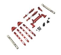 COMODO RC Metal Pull Rod Shock Absorber Set pour 1/12 Scale RC Crawler Replacement Suspension Parts Compatible avec MN1 N168 Mn82 LC79 n78(Red)
