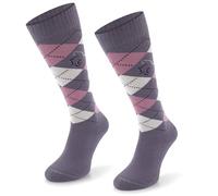COMODO TECHNICAL SOCKS - Chaussettes d'équitation - Chaussettes hautes - Chaussettes fines, respirantes, pour l'été, à motif losanges, coutures plates, SPDJ,