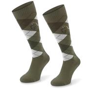 COMODO TECHNICAL SOCKS - Chaussettes d'équitation - Chaussettes hautes - Chaussettes fines, respirantes, pour l'été, à motif losanges, coutures plates, SPDJ, Kaki, XS (31-34), Model-42