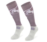 COMODO TECHNICAL SOCKS - Chaussettes d'équitation - Montantes - Été en microfibre, confortables, respirantes, modernes, pour tous les jours, résistantes - Lavande/Gris, 39-42, Horses 1 Lavender