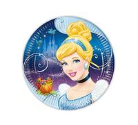 COMOGIOCHI SRL Grandes Assiettes 23 cm Cendrillon en Carton pour fêtes, 8 pièces