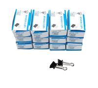 COMOK Lot de 12 mini-trombones de 1/2 pouce pour le travail de bureau, l'archivage, l'organisation de documents de travail, noir, moyen