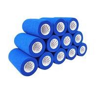 COMOmed Tissus non tissés pansement bandage pansements adhésifs Bandage animal,Bandage auto-adhésif élastique 10 cm X4.5m Bleu 12 rouleaux