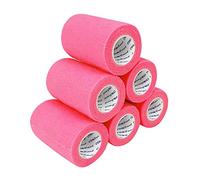 COMOmed Tissus non tissés pansement bandage pansements adhésifs Bandage animal,Bandage auto-adhésif élastique 7.5 cm X4.5m Rose 6 rouleaux