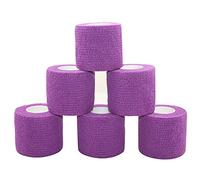 COMOmed Tissus non tissés pansement bandage pansements adhésifs Bandage animal,Bandage auto-adhésif élastique 5 cm X4.5m Pourpre 6 rouleaux