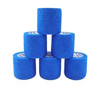 COMOmed Tissus non tissés pansement bandage pansements adhésifs Bandage animal,Bandage auto-adhésif élastique 5 cm X4.5m Bleu 6 rouleaux