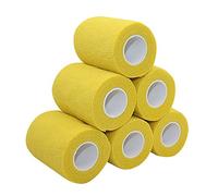 COMOmed Tissus non tissés pansement bandage pansements adhésifs Bandage animal,Bandage auto-adhésif élastique 7.5 cm X4.5m Jaune 6 rouleaux