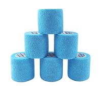 COMOmed Tissus non tissés pansement bandage pansements adhésifs Bandage animal,Bandage auto-adhésif élastique 5 cm X4.5m lac bleu 6 rouleaux