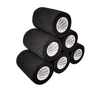 COMOmed Tissus non tissés pansement bandage pansements adhésifs Bandage animal,Bandage auto-adhésif élastique 7.5 cm X4.5m Noir 6 rouleaux