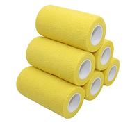 COMOmed Tissus non tissés pansement bandage pansements adhésifs Bandage animal,Bandage auto-adhésif élastique 10 cm X4.5m Jaune 6 rouleaux
