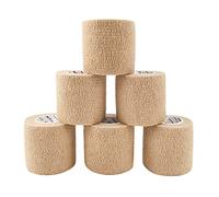 COMOmed Tissus non tissés pansement bandage pansements adhésifs Bandage animal,Bandage auto-adhésif élastique 5 cm X4.5m Le teint 6 rouleaux