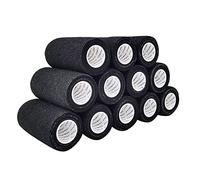 COMOmed Tissus non tissés pansement bandage pansements adhésifs Bandage animal,Bandage auto-adhésif élastique 10 cm X4.5m Noir 12 rouleaux