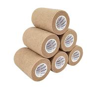 COMOmed Tissus non tissés pansement bandage pansements adhésifs Bandage animal,Bandage auto-adhésif élastique 7.5 cm X4.5m Le teint 6 rouleaux