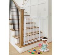 COMOMY Barriere de Securite Enfant Super Haute, 75-103cm Barriere Chien Escalier, sans Percage, Extensible, Fermeture Automatique, Monté sous Pression (Blanc)