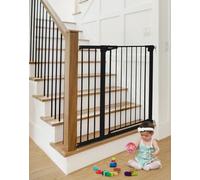 COMOMY Barriere de Securite Enfant Super Haute, 75-103cm Barriere Chien Escalier, sans Percage, Extensible, Fermeture Automatique, Monté sous Pression (Noir)