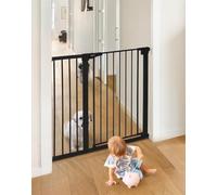 COMOMY Barriere de Securite Enfant Super Haute, 75-110cm Barriere Chien Escalier, sans Percage, Extensible, Fermeture Automatique, Monté sous Pression (Noir)