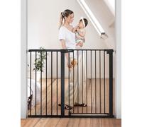 COMOMY Barriere de Securite Enfant Super Haute, 75-124cm Barriere Chien Escalier, sans Percage, Extensible, Fermeture Automatique, Monté sous Pression, Parfait pour Les Escaliers, Portes et Couloirs