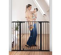 COMOMY Barriere de Securite Enfant Super Haute, 75-124cm Barriere Chien Escalier, sans Percage, Extensible, Fermeture Automatique, Monté sous Pression, Parfait pour Les Escaliers, Portes et Couloirs