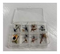 Comp Box - 16 mouches de pêche sèches sans ardillon, grande sélection de mouches de pêche à la truite, collection été, tailles mixtes