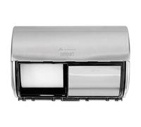 Compact 2-Roll Side-by-Side Coreless High-Capacity Toilet Paper Dispenser by GP PRO (Georgia-Pacific); Stainless; 56798; 10.120" W x 6.750" D x 7.120" H; Stainless Steel