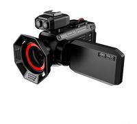 Compact 4K UHD WiFi pour caméscope avec zoom optique 50x, pixels statiques 53MP, USB 2.0 et microphone pour une utilisation professionnelle et décontractée (Noir)