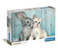 Clementoni Puzzle - Cat and Bunny 500 Pièces - Puzzle pour Adultes 14-99 Ans, Fabriqué en Italie, 35539