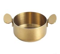 Compact 9cm Stainless Steel Dip Cup 2-Pack Set(Gold) | Ergonomic dual handles, secure hold, spill prevention, silver gold pink finish, dining essential