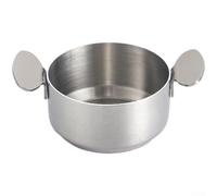 Compact 9cm Stainless Steel Dip Cup 2-Pack Set(Silver) | Ergonomic dual handles, secure hold, spill prevention, silver gold pink finish, dining essential