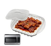 Compact Bacon Rack, Microwave Cooker Tray, Secure Splatter Lid Plate, Meat Sausage Pizza Hot Dog Prep, Kitchen Grill Food Organizer, Utility Gear for Home, Restaurant, School, Catering, 200g