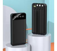 Compact Cable Power Bank with Fast Charge and Versatile Wire Options Black With Wire