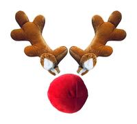 Compact Car Reindeer, Antlers Christmas Car, Decorations Elk Antlers, Kit | Compact Weatherproof Deer, Red Nose Auto, Accessories Ergonomic for, Car SUV Van, Truck Window Roof, Top & Front, Grille