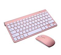 Compact Clavier Souris Kit Clavier et Souris, Silencieux, économie d'énergie, Ensemble for Bureau Ergonomique Multimédia(Rosa)