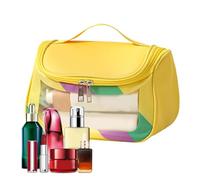 Compact Clear Toiletry Bag, Transparent Toiletry Storage Bag, Clear Travel Bags For Liquids, Travel Toiletry Pouch With Handle, Clear Toiletry Bag Set, Travel Cosmetic Bag with Zipper, jaune,