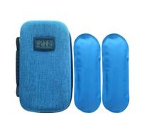 Compact Cooler Case, Temperature Display Insulated Medication Organizer | Travel Cooling Case with Ice Packs for Camping Hiking Beach Picnic Outdoor Road Trip Airplane Car