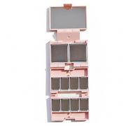 Compact de maquillage vide à trois volets avec pots de maquillage et miroir intégré - Palette fard à paupières vide Palette bricolage portable pour fard paupières Blush Rouge lèvres Prête p