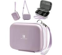 Compact Digital Camera Case,Small Case for Gopro/Digital Camera Protection with 2 Shoulder Strap Portable-Purple