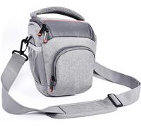 Compact DSLR / DSLR Camera Shoulder Bag with Rain Cover for Canon Sony Nikon Fuji Lens and Flash - Grey, grey, Modern