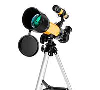 Compact et Portable, pour Enfants et débutants, réfracteur à Ouverture de 50 mm, Excellent Cadeau d'astronomie pour Les Enfants Qui explorent l'espace Lunaire, Jaune