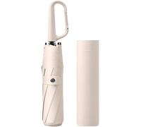 Compact Folding Umbrella With Carabiner,Uv Protection/Car/Small Travel Backpack/Ultra Water-Repellent/Lightweight And Portable/Rain And Sun Anti-Upf 50/Women And Children.[V497]