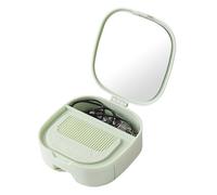 Compact Make Up Storage, Make Up Organiser Storage, Travel Cosmetic Mirrors, Portable Makeup Mirrors with Storage, 10,3 x 9,7 x 3,4 cm Makeup Mirrors Organizer for Women, Mother's Day Presents
