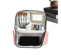 Compact Makeup Bag - Hangable Cosmetic Bags | Makeup Pouch with Zipper Closure, Beauty Bag for Brushes, Personal Care Supply Cosmetic Pouch, Cosmetics Organizer for Travel Countertop Girls