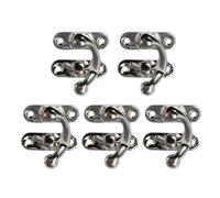 Compact Metal Latch - Heavy Clasp for Furniture | Alloy Steel with Swing Closure Function, 5-Piece Lock Set with Antique Style, Cabinet Drawer Case Purse Replacement Hardware for Home Storage