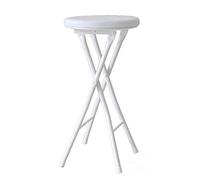 Compact Padded Folding High Chair Stylish Round Breakfast Kitchen Bar Stool Available in Black Brown White Space Saving Furniture for Dining and Bar Use