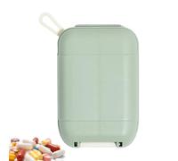 Compact Pill Box, Small Cute Medicine Organizer, Snap Shut Lids Daily Dispenser, Travel Storage Container For Pills & Earplugs, Pocket & Purse Size, 4 Compartments, Pink, Secure Snap